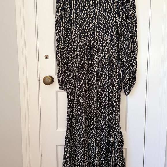 XIX Palms I Ibiza Country Midi Black Cream Pattern Dress I Size XS - Picture 6 of 6